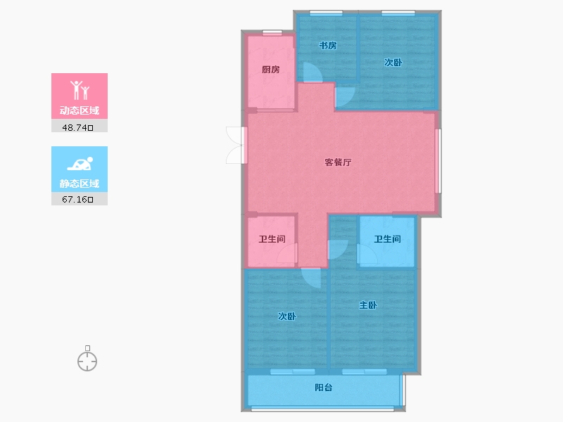 浙江省-温州市-霞庭湾-112.00-户型库-动静分区