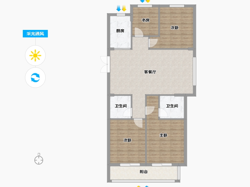 浙江省-温州市-霞庭湾-112.00-户型库-采光通风