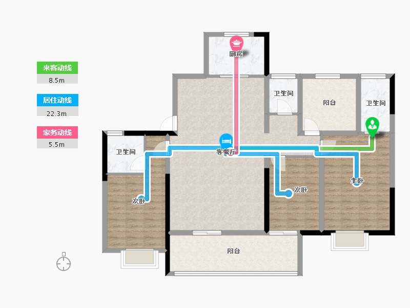 湖南省-长沙市-保利长交锦上-132.00-户型库-动静线