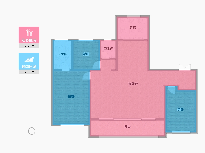 陕西省-西安市-中南春风南岸-132.80-户型库-动静分区