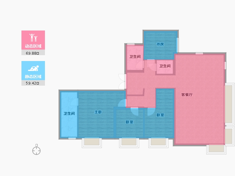 甘肃省-兰州市-兰州万达城-117.19-户型库-动静分区