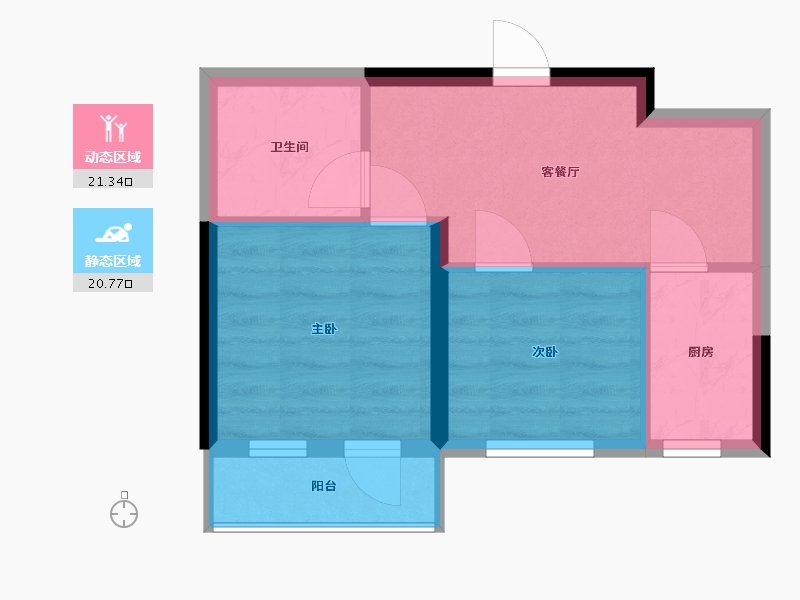 青海省-西宁市-安德小区-54.03-户型库-动静分区