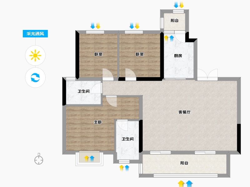 四川省-成都市-中旅千川阅-98.59-户型库-采光通风