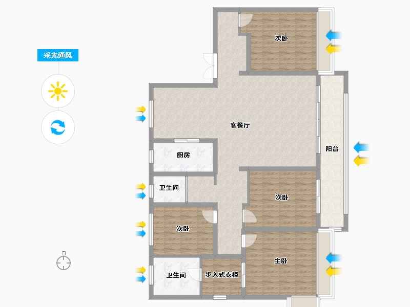 山东省-东营市-鑫都颐和府-150.00-户型库-采光通风