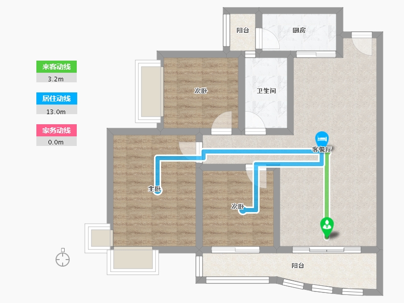 广东省-广州市-碧桂园天玺湾-74.46-户型库-动静线