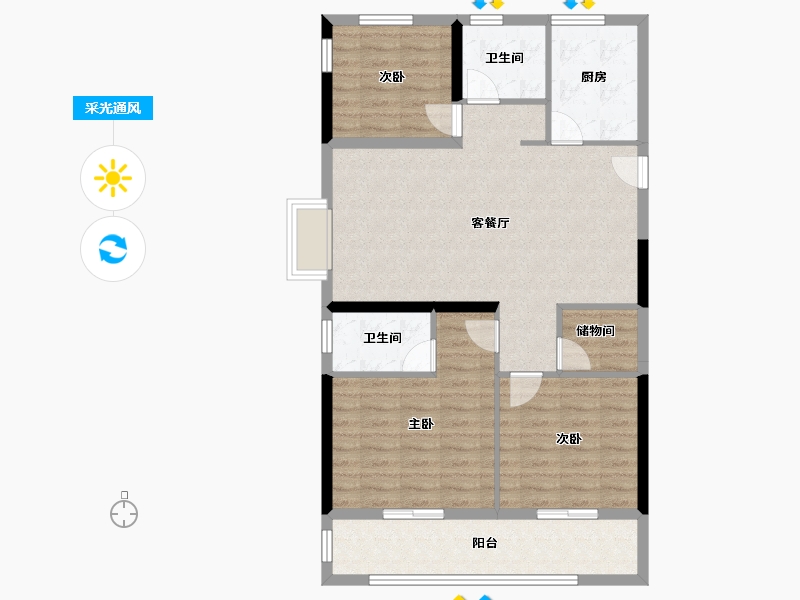 安徽省-合肥市-保利拾光年-94.69-户型库-采光通风