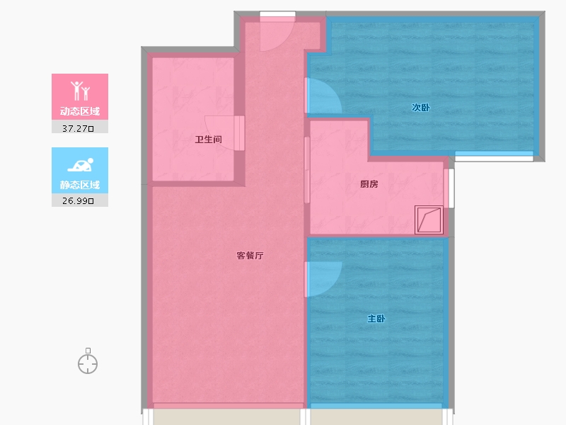 北京-北京市-北京建工·揽星宸-57.34-户型库-动静分区