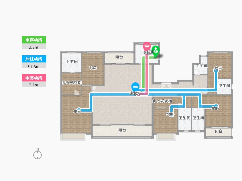 浙江省-嘉兴市-鸿翔百盛东望金邸-265.32-户型库-动静线