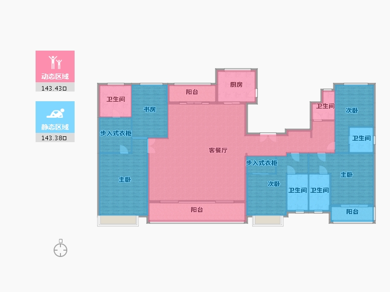 浙江省-嘉兴市-鸿翔百盛东望金邸-265.32-户型库-动静分区