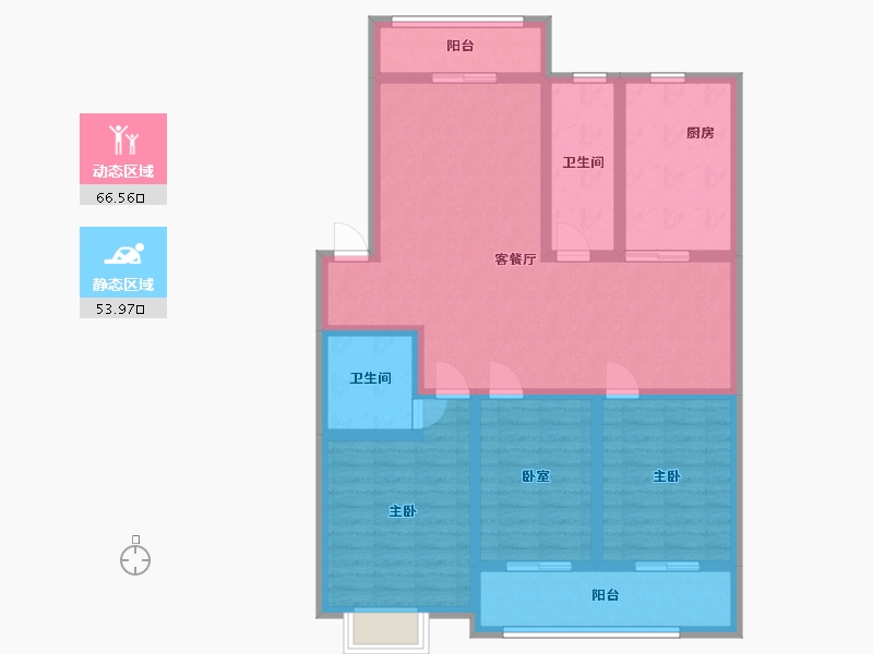 陕西省-汉中市-艺苑居住区-121.00-户型库-动静分区