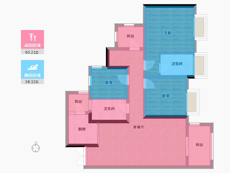 四川省-成都市-君悦时代-86.40-户型库-动静分区