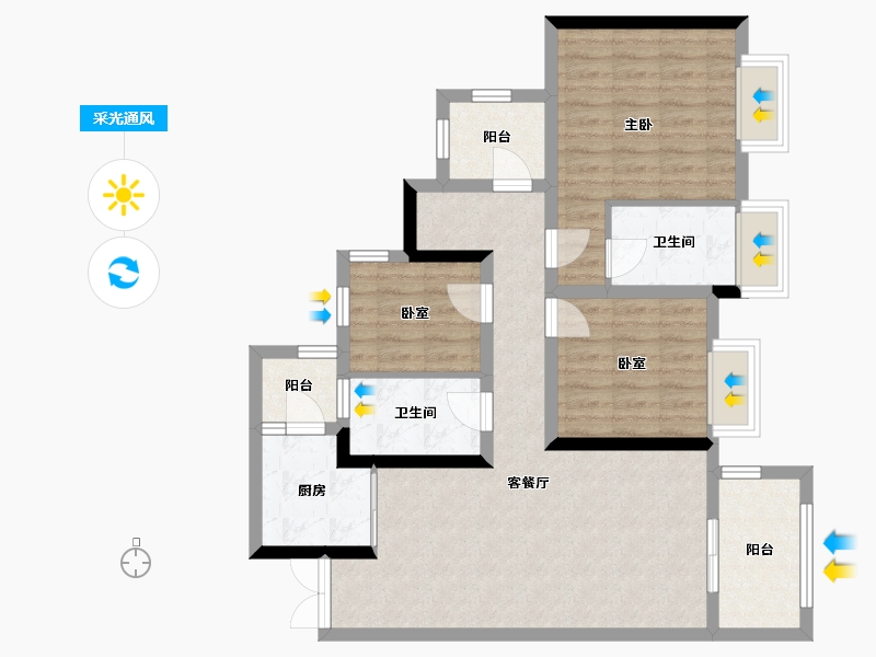 四川省-成都市-君悦时代-86.40-户型库-采光通风