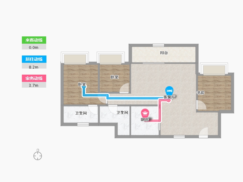 重庆-重庆市-科学城凤玺台-80.68-户型库-动静线