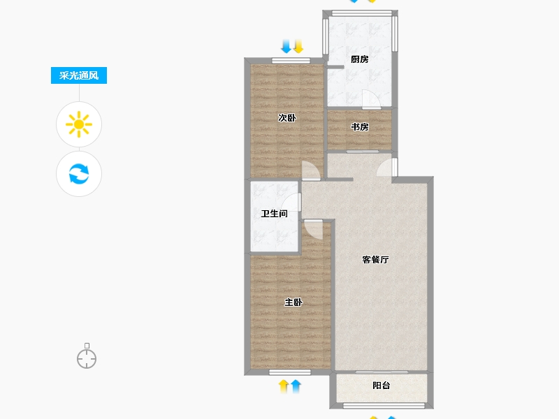 天津-天津市-嘉华小区-94.00-户型库-采光通风