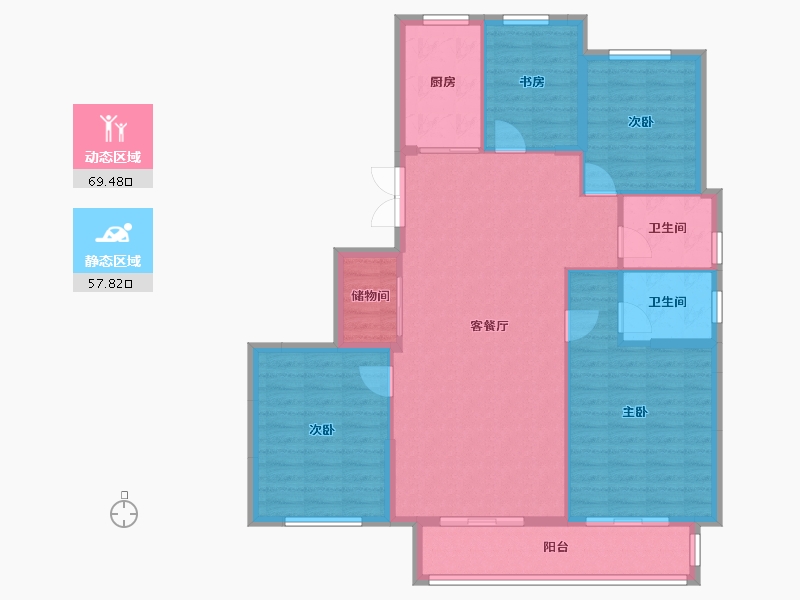 浙江省-温州市-霞庭湾-128.82-户型库-动静分区