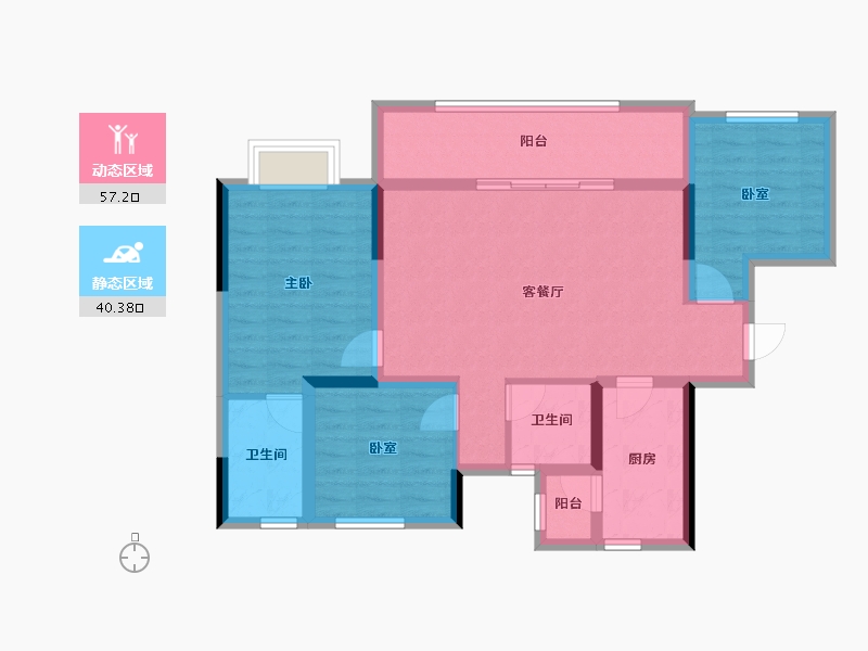 四川省-成都市-城投置地国宾璟园-86.42-户型库-动静分区