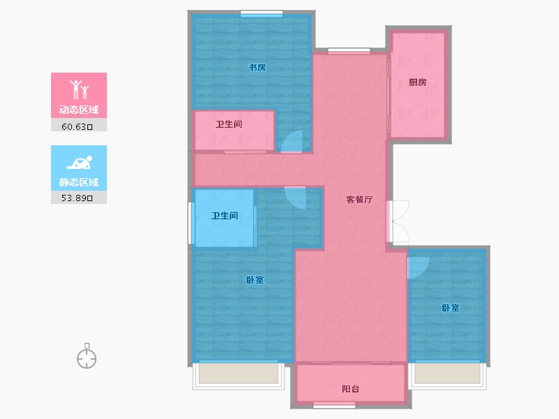 新疆维吾尔自治区-乌鲁木齐市-金阳·金宇华庭-105.01-户型库-动静分区