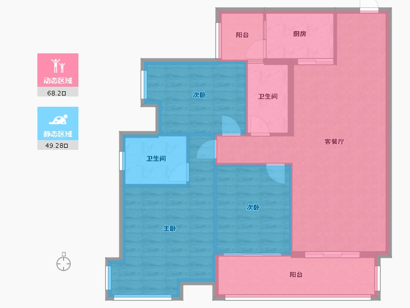 广东省-广州市-亚运城天誉-104.94-户型库-动静分区