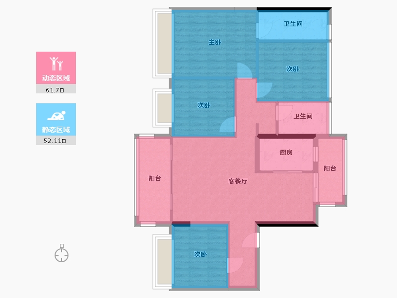 河南省-新乡市-碧桂园凤凰湾书香里-104.38-户型库-动静分区