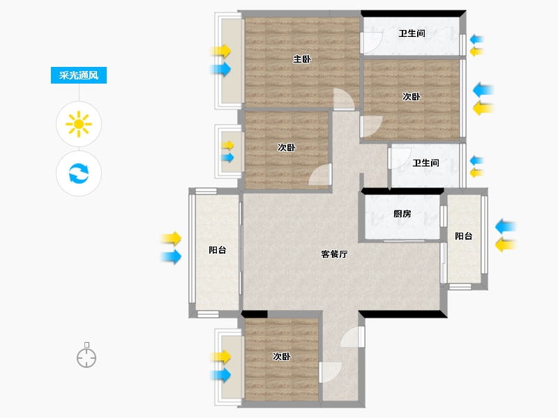 河南省-新乡市-碧桂园凤凰湾书香里-104.38-户型库-采光通风