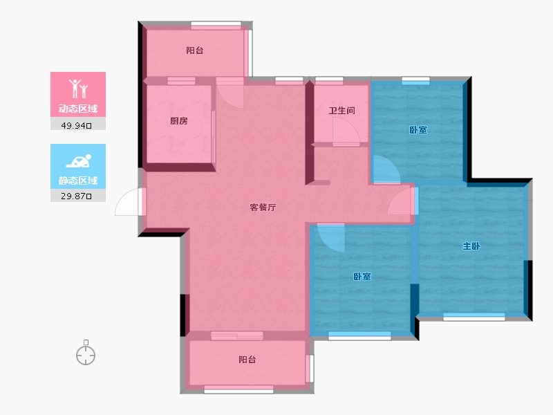 四川省-成都市-高投贤悦府-70.42-户型库-动静分区