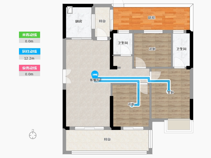 湖北省-仙桃市-沔阳清华园-98.40-户型库-动静线