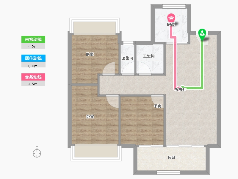 湖北省-武汉市-创维汉华世家-70.67-户型库-动静线