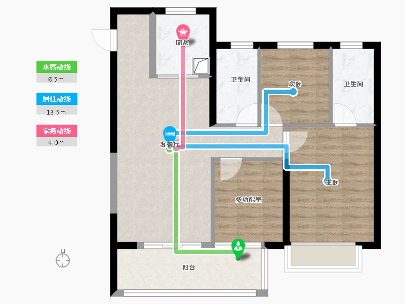 山西省-晋中市-电建地产·晋中洺悦宸苑-75.24-户型库-动静线