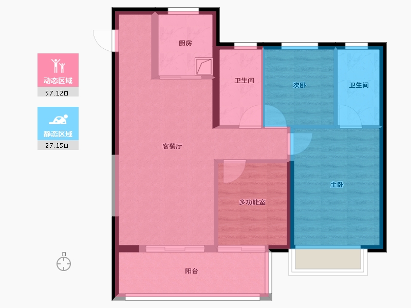 山西省-晋中市-电建地产·晋中洺悦宸苑-75.24-户型库-动静分区