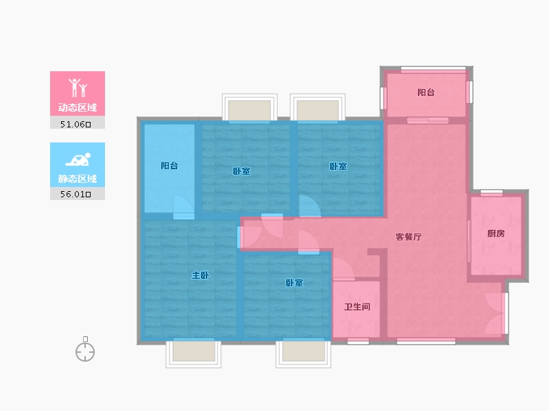 四川省-广安市-京熙国际-94.83-户型库-动静分区