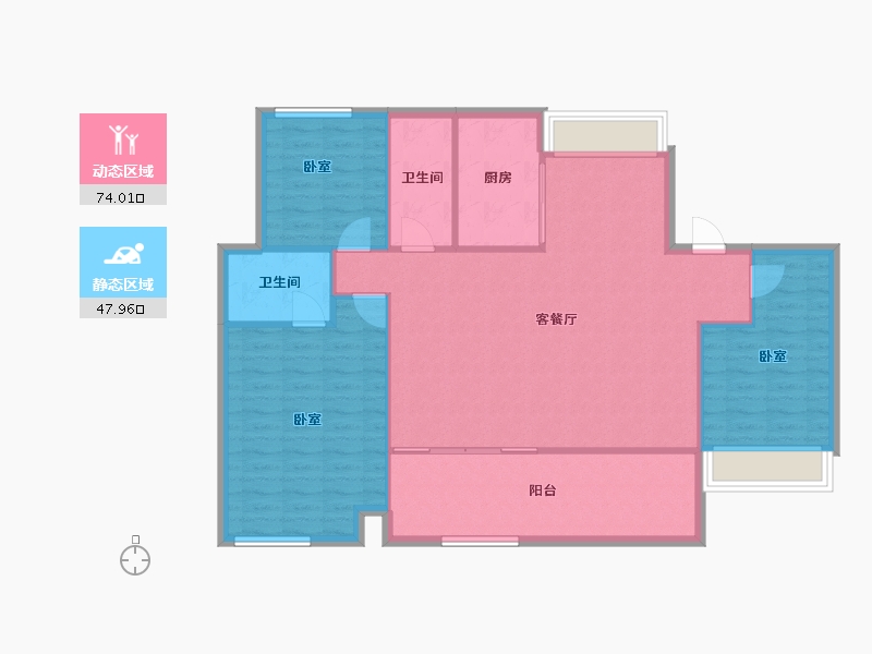 安徽省-合肥市-龙湖御湖境-112.67-户型库-动静分区