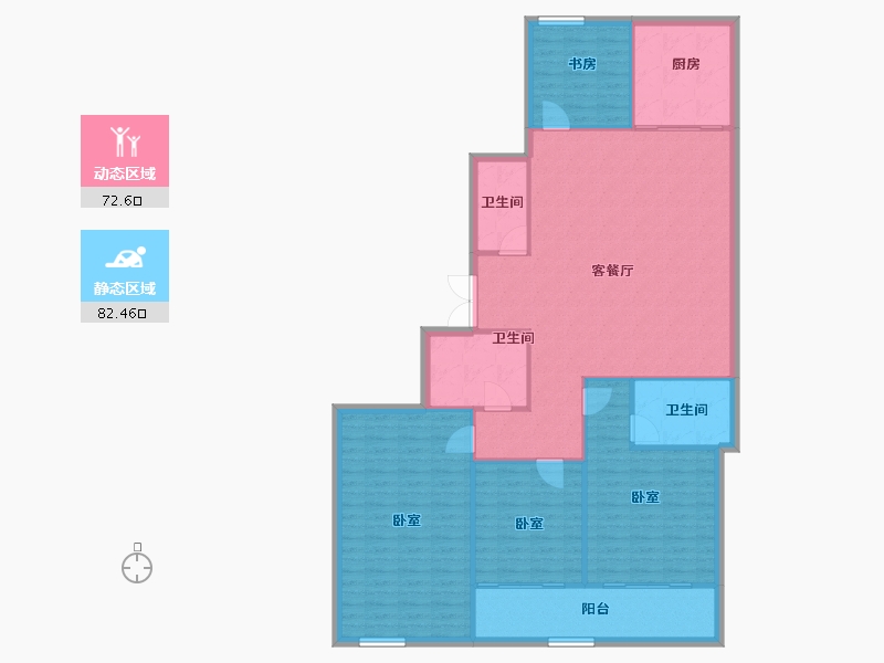 浙江省-杭州市-潮观揽月轩-144.03-户型库-动静分区