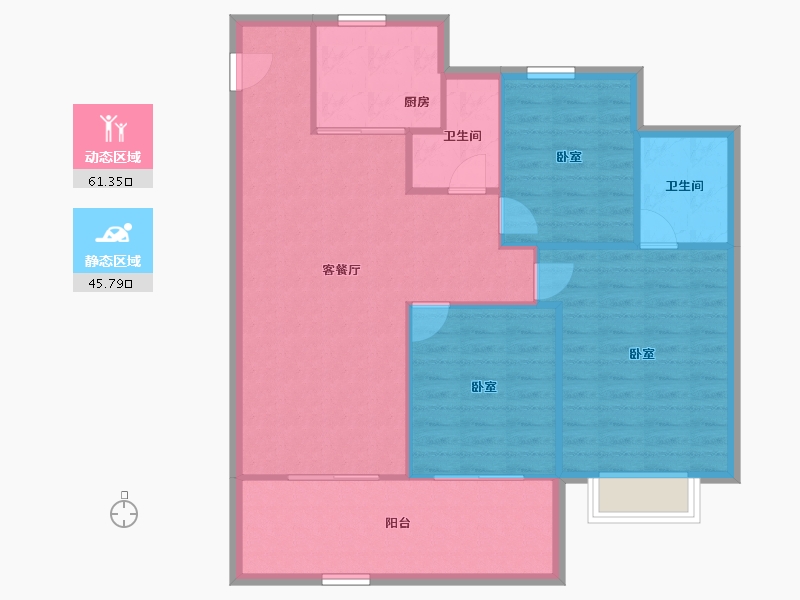 安徽省-合肥市-伟星玖峯汇-98.68-户型库-动静分区