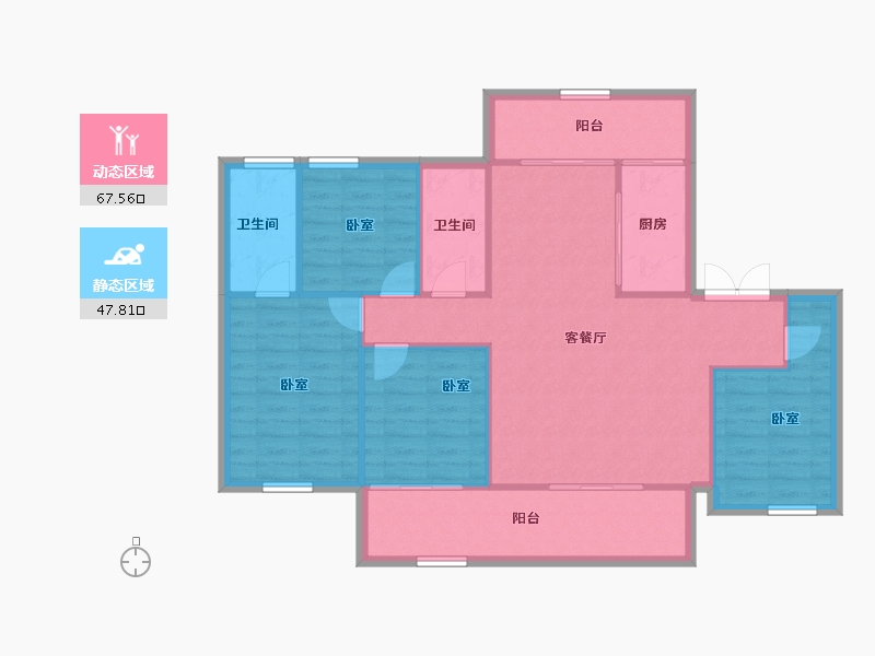 广西壮族自治区-桂林市-华城金尊府-105.94-户型库-动静分区