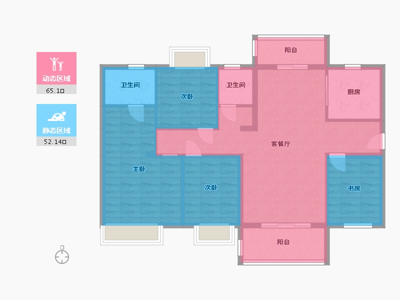 广东省-梅州市-保利江南和府-112.80-户型库-动静分区