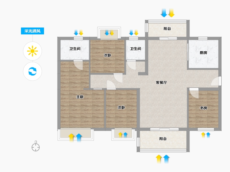 广东省-梅州市-保利江南和府-112.80-户型库-采光通风