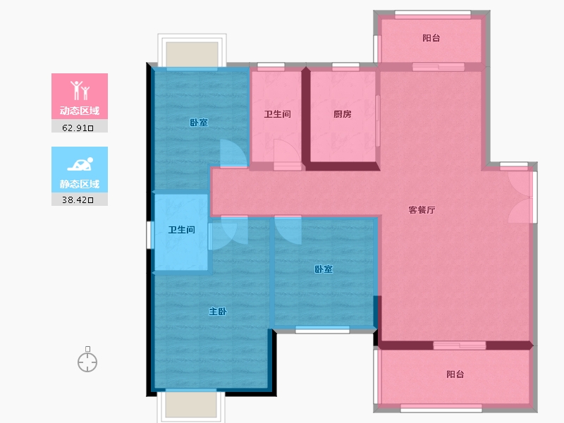 湖南省-湘潭市-湘潭东方明珠-C区-124.00-户型库-动静分区