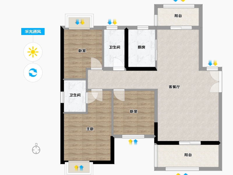 湖南省-湘潭市-湘潭东方明珠-C区-124.00-户型库-采光通风