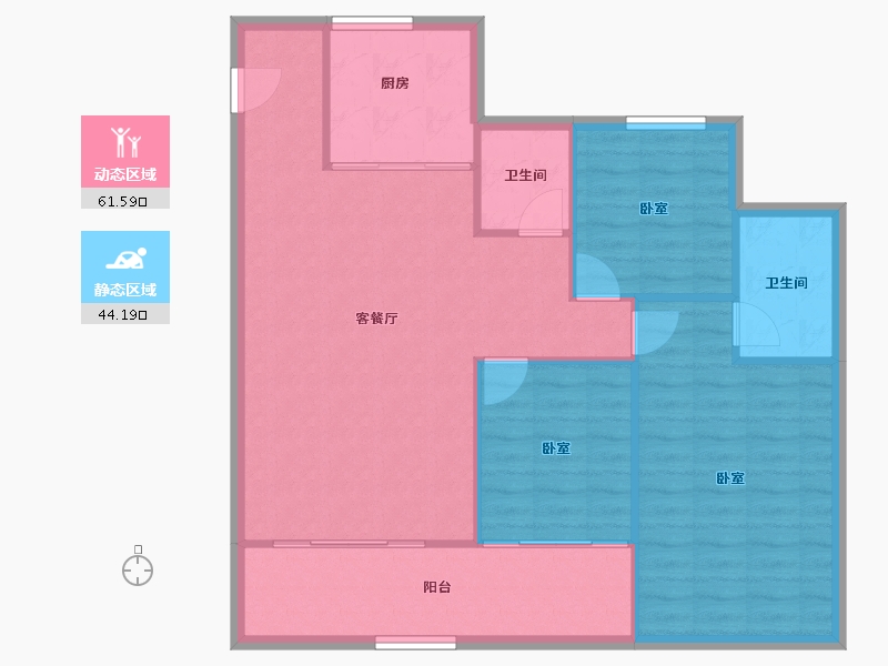 安徽省-合肥市-伟星玖峯汇-97.67-户型库-动静分区