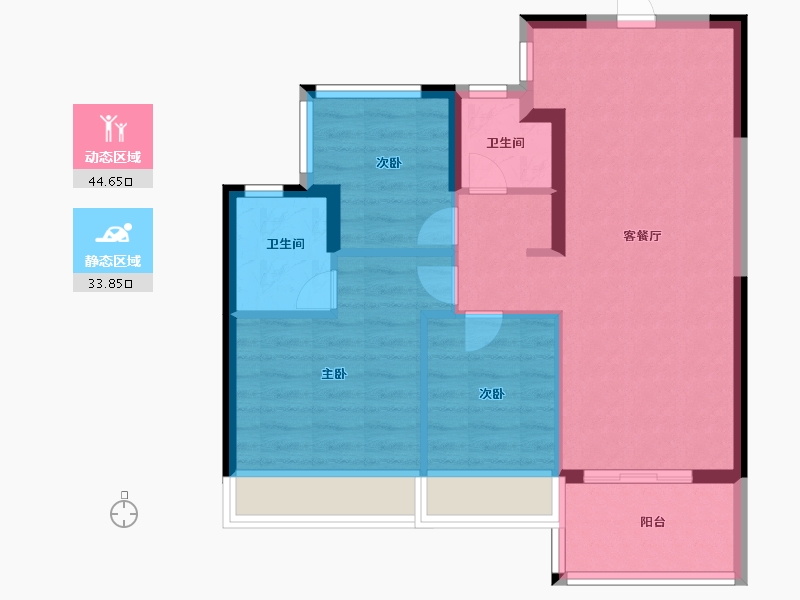 广东省-深圳市-卓越和奕府-70.28-户型库-动静分区