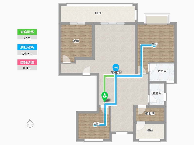 江苏省-泰州市-金通海棠湾-102.40-户型库-动静线