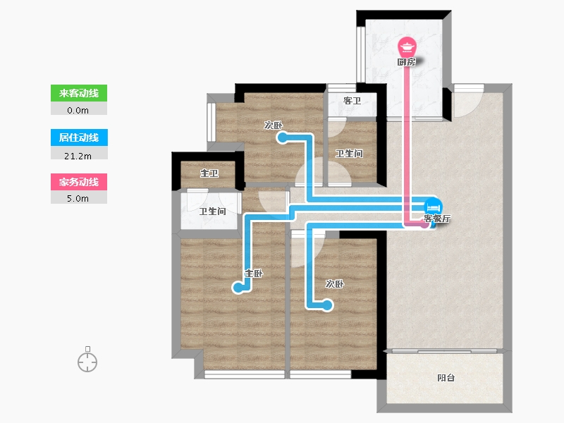 广东省-深圳市-万丰海岸城瀚府-72.70-户型库-动静线