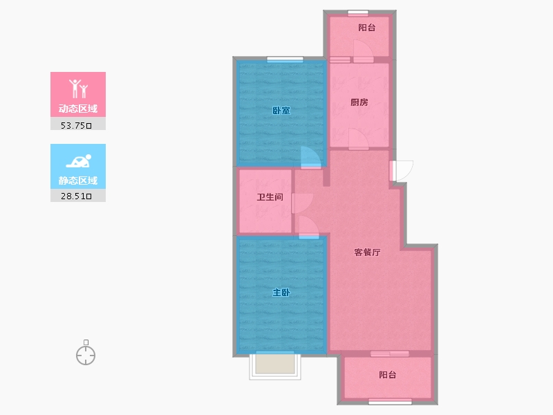 河北省-石家庄市-博锐枫景小区-72.80-户型库-动静分区