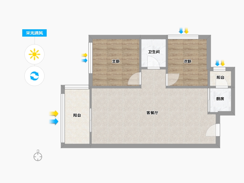 广东省-珠海市-珠江南湾-67.29-户型库-采光通风