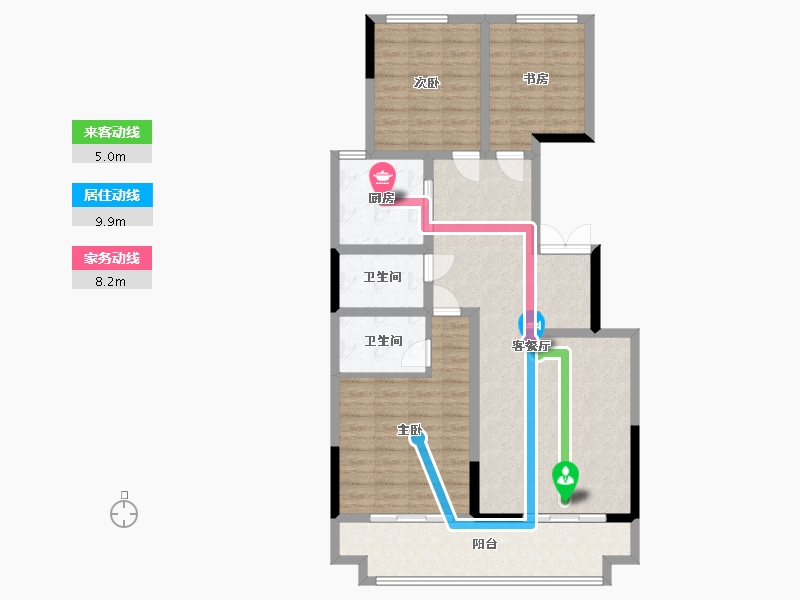 陕西省-渭南市-居苑华城小区-117.02-户型库-动静线