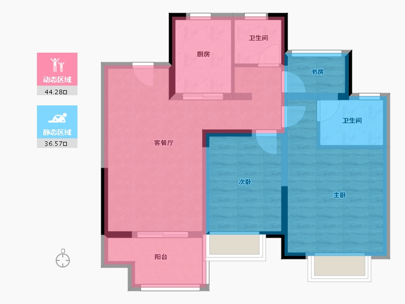 江苏省-苏州市-中澜庭-71.20-户型库-动静分区