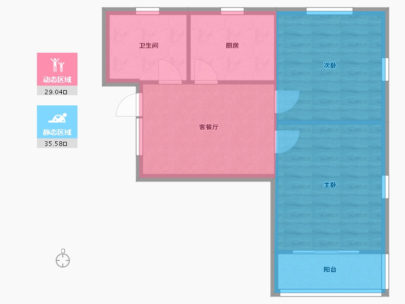 上海-上海市-潼港八村社区-56.75-户型库-动静分区