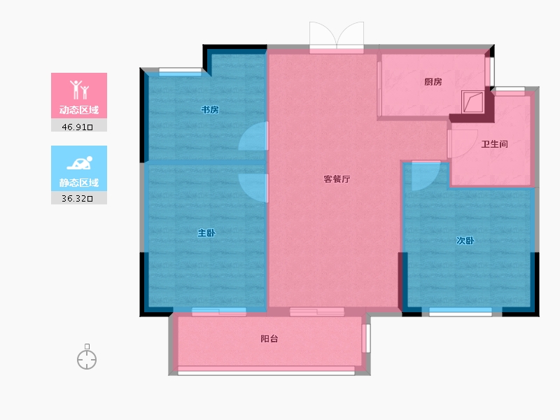 浙江省-温州市-霞庭湾-80.00-户型库-动静分区