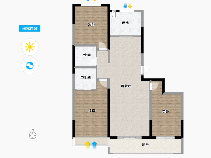 山西省-大同市-恒山府-117.17-户型库-采光通风