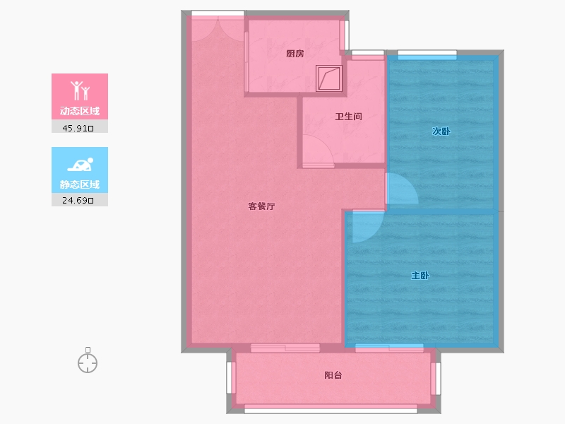 浙江省-温州市-霞庭湾-64.00-户型库-动静分区